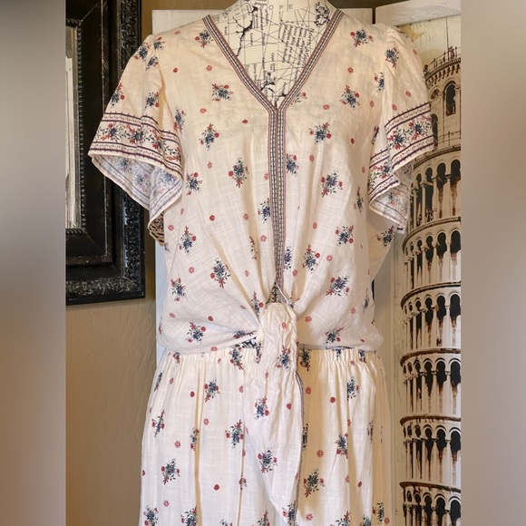 Boho Bouquet Ecru Two Piece Cotton Skirt & Top Set Max Maxi Skirt Summer Outfit - Picture 2 of 12